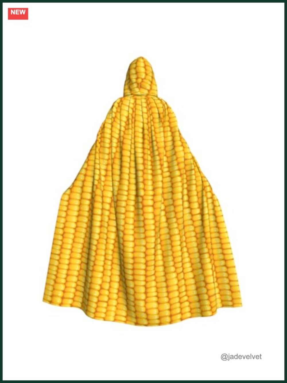 Corn Costume Hooded Cape Halloween Cosplay Corn Hat Poncho